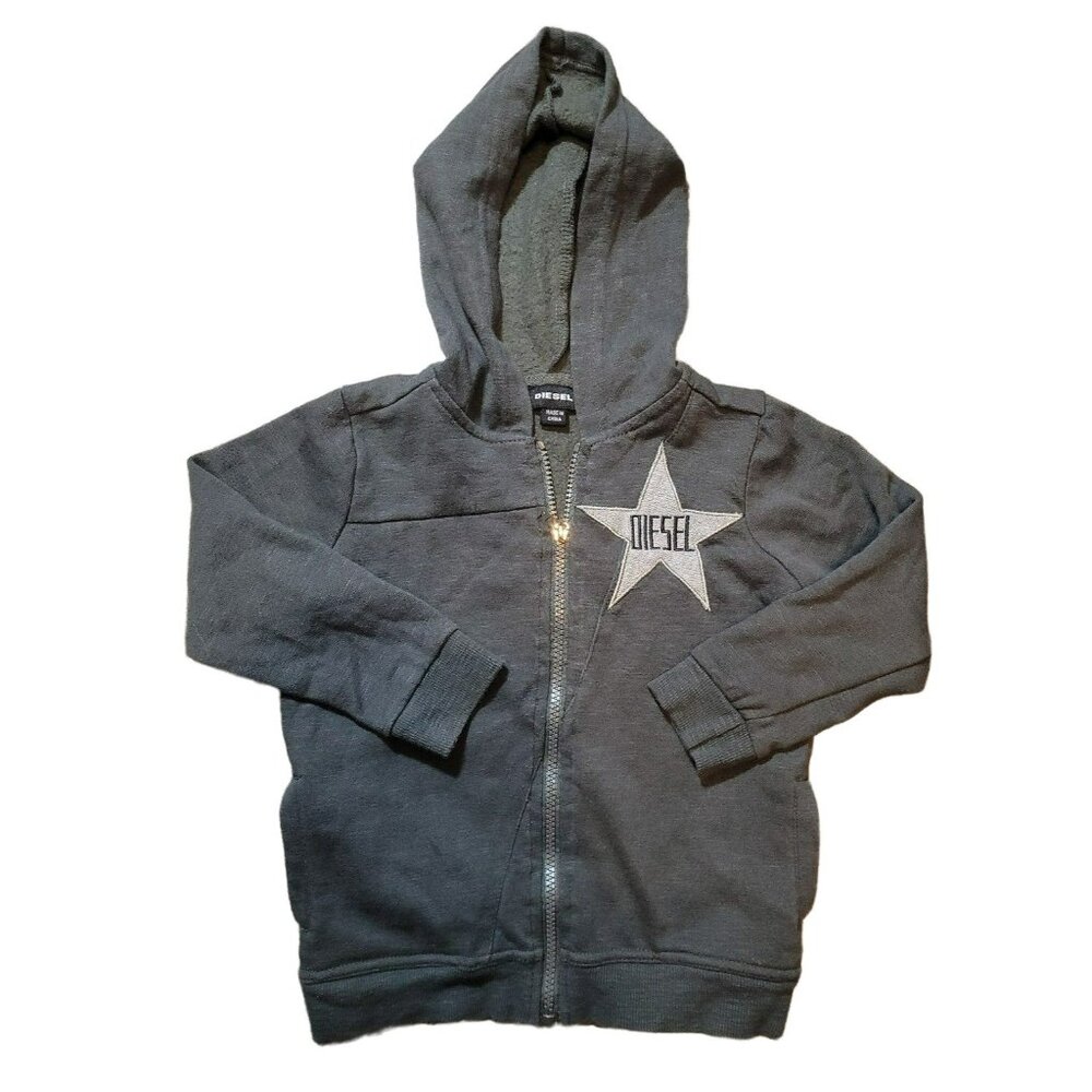 DIESEL Zip-Up Fleece Hoodie Jacket Boys Size 4T